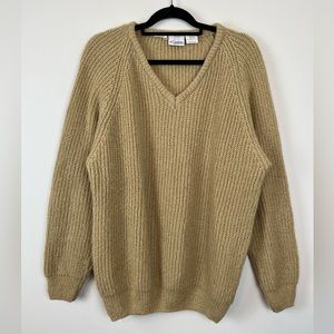 Vintage 4 Castella Italy Rib Knit V-Neck Sweater Size EU 52/US L